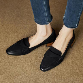 Oxford Sapato Feminino de Couro - Preto