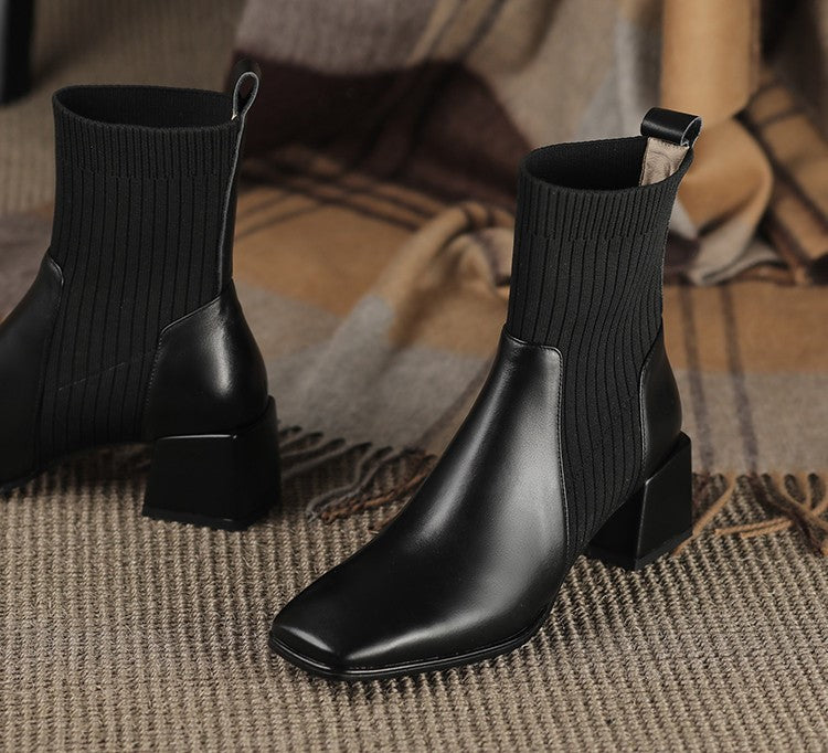 Dallas Bota Feminina Texana Western Cano Curto com Malha - Preto